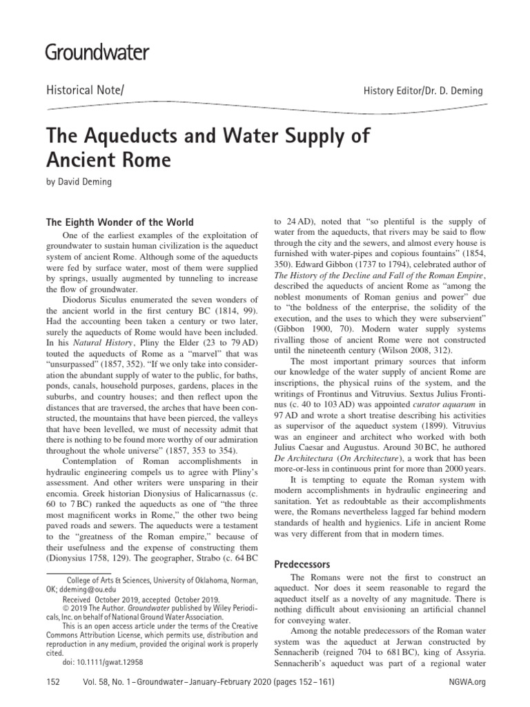 Paso 2 - Aqueducts and Water Supply Ancient Rome 2020 | PDF | Ancient Rome