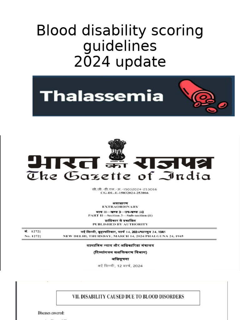 Thalassemia Disability Scoring Guidelines 2024 | PDF | Medicine ...