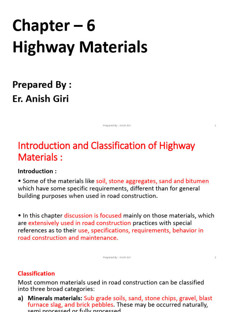 Highway Materials for Road Construction | PDF | Petroleum ...