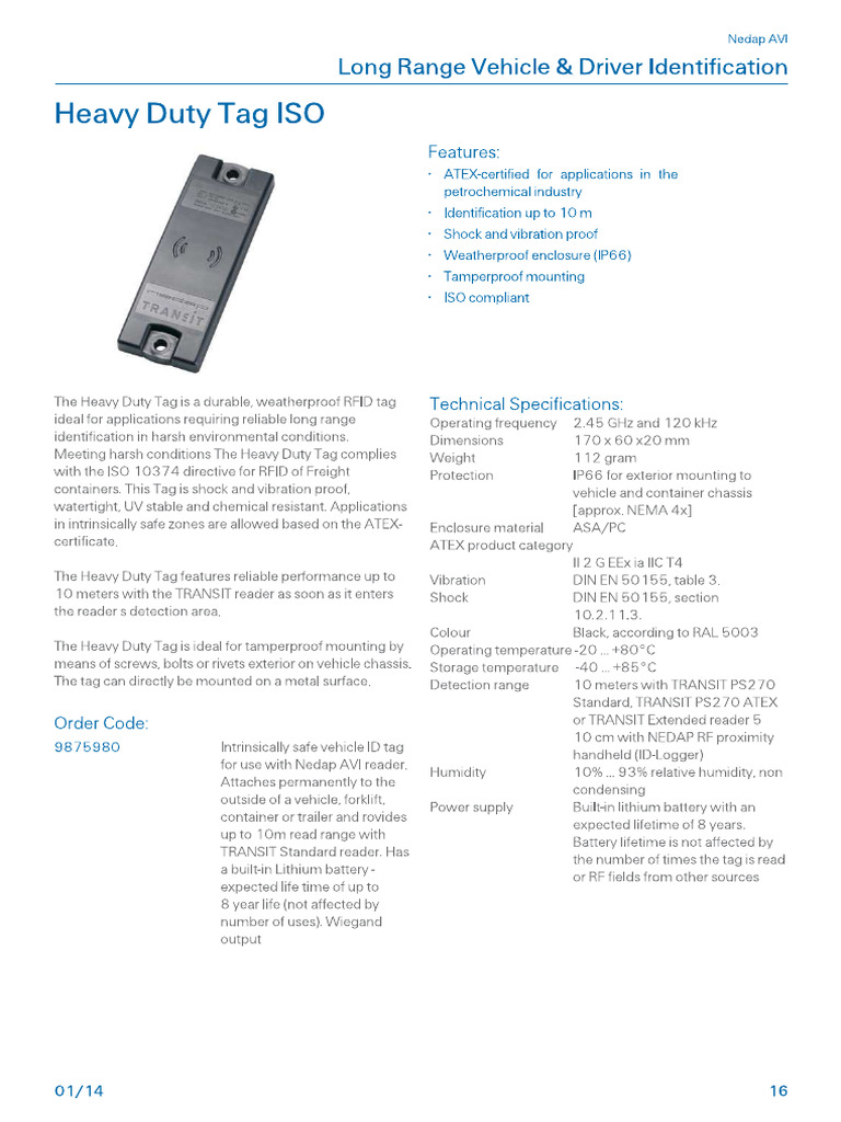 Nedap 9875980 | PDF