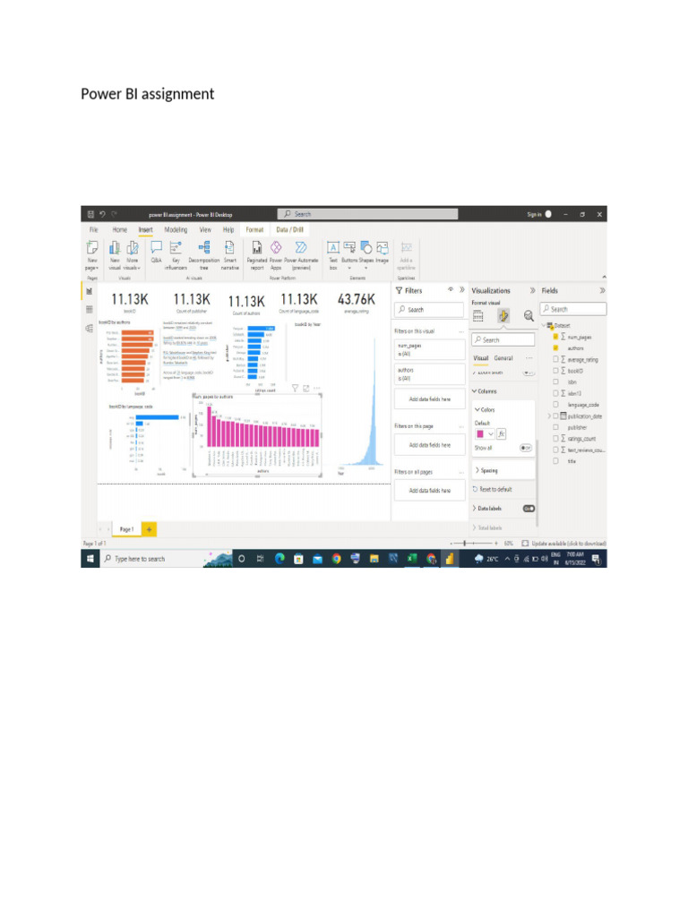Power BI Assignment - 25367878 | PDF