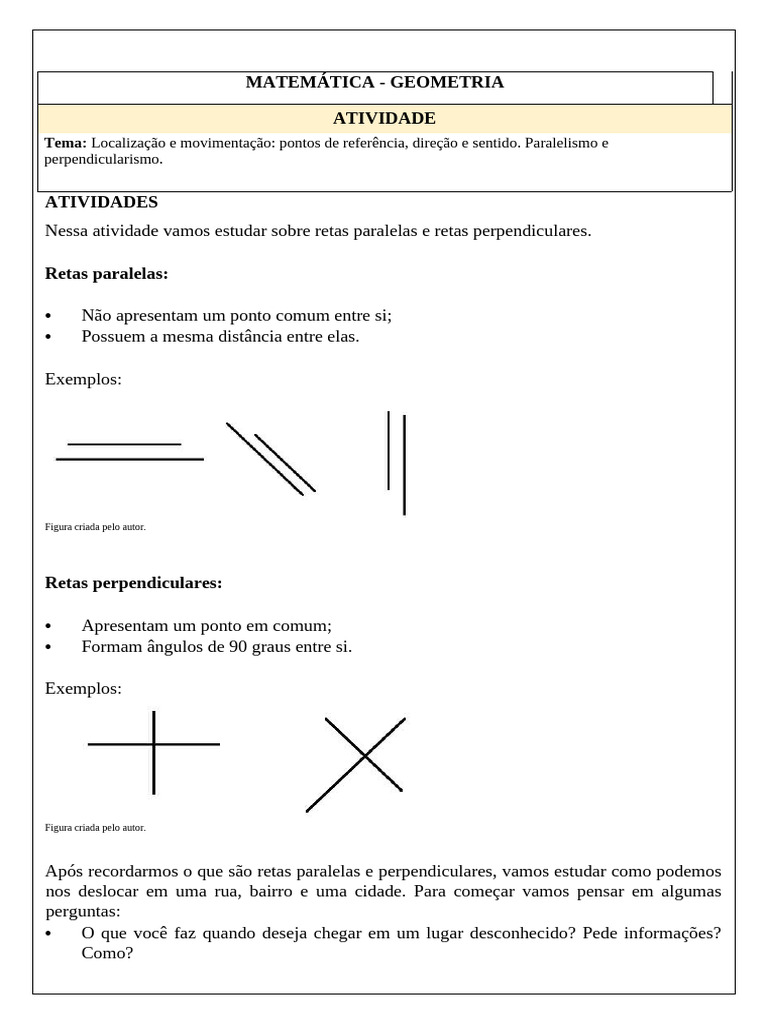 Retas Paralelas e Perpendiculares na Geometria | PDF | Linha (Geometria ...