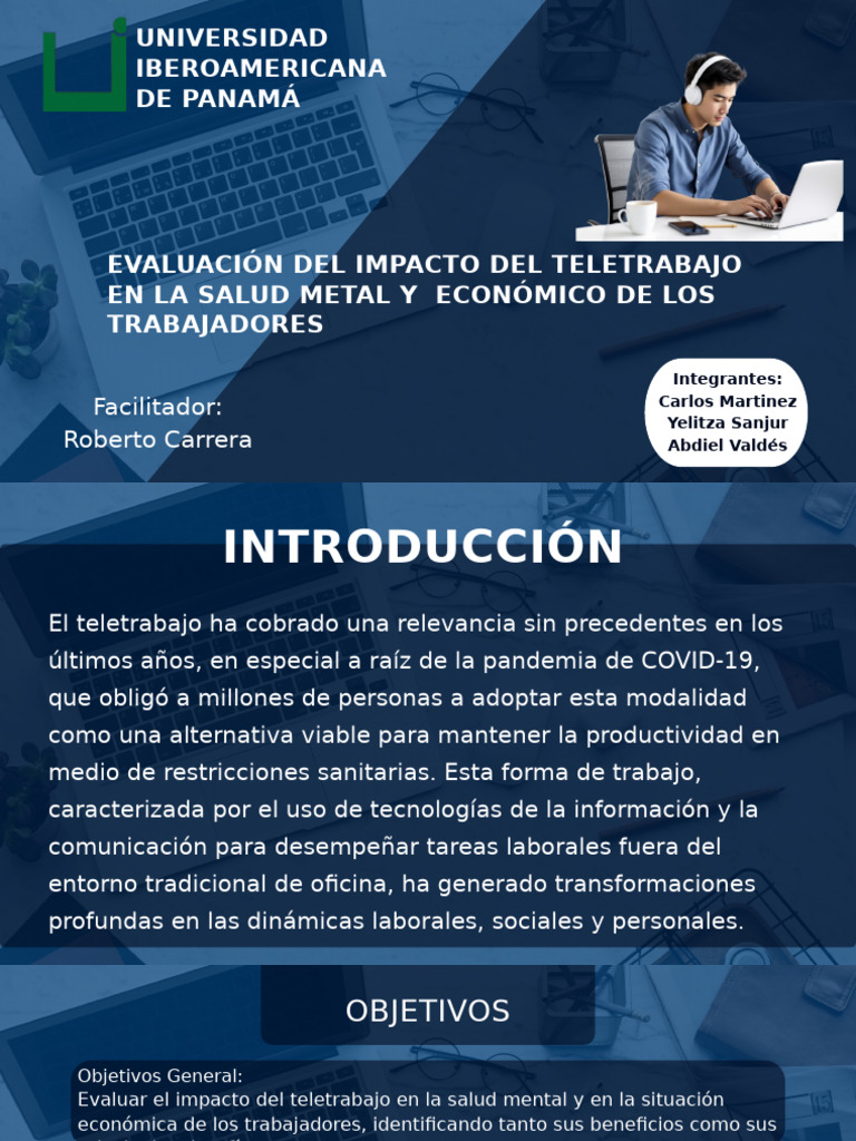 Evaluación Del Impacto Del Teletrabajo en La Salud Mental y Económico ...