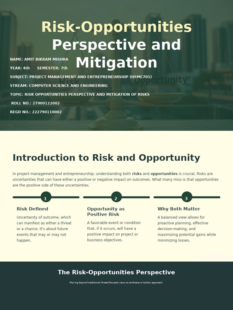 Risk Opportunities Perspective and Mitigation | PDF | Risk | Economies