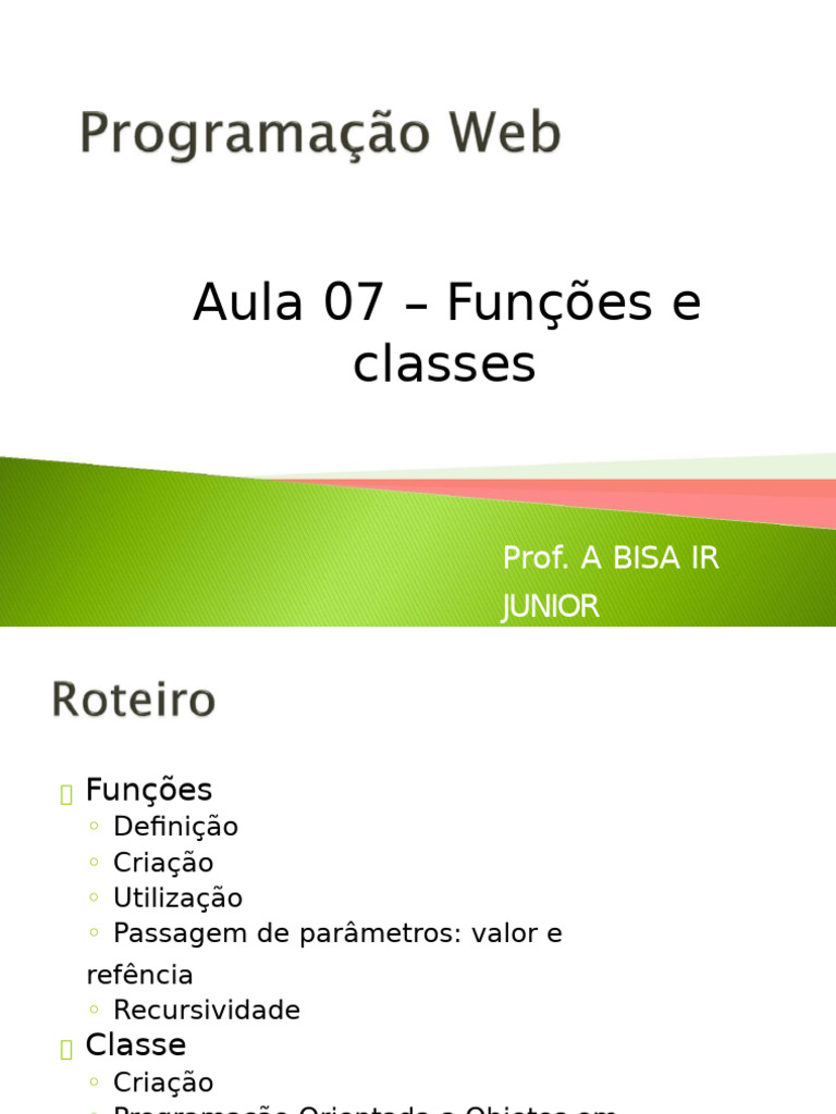 Funções e Classes em PHP5 | PDF | Classe (programação de computadores ...