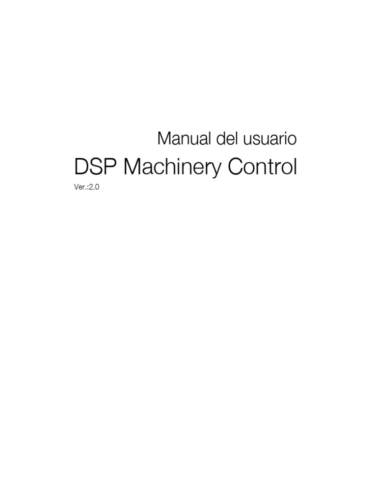 Manual de Usuario DSP Machinery Control | PDF | Filtro electronico ...