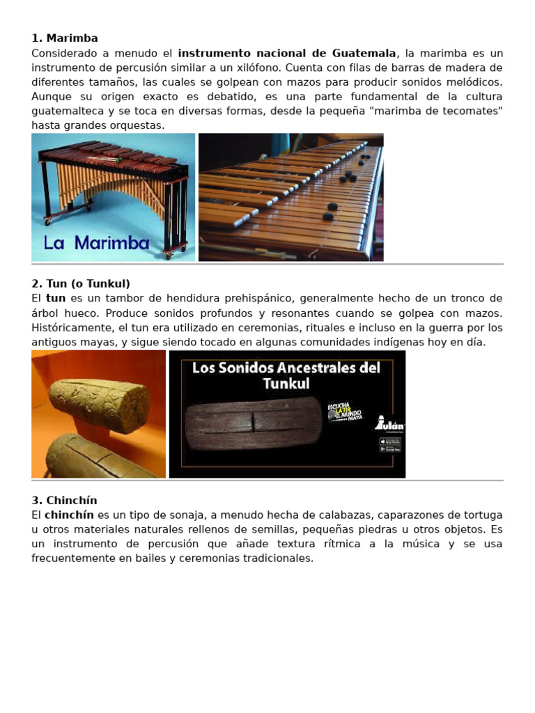 Instrumentos Musicales de Guatemala | PDF