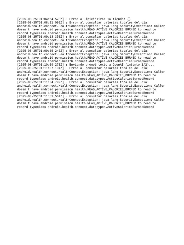 HealthConnect Permission Errors | PDF