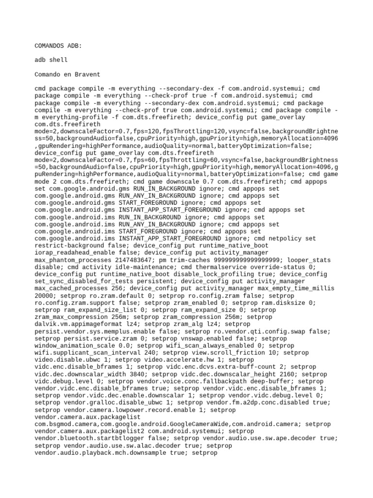ADB Commands for Android Optimization | PDF | Digital Technology ...