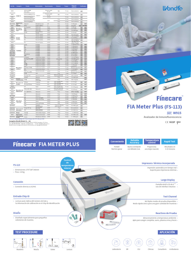 Analizador FIA Meter Plus para Pruebas Rápidas | PDF | Especialidades ...