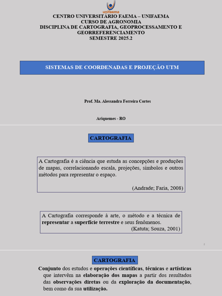 Cartografia e Sistemas de Coordenadas UTM | PDF | Latitude | Cartografia