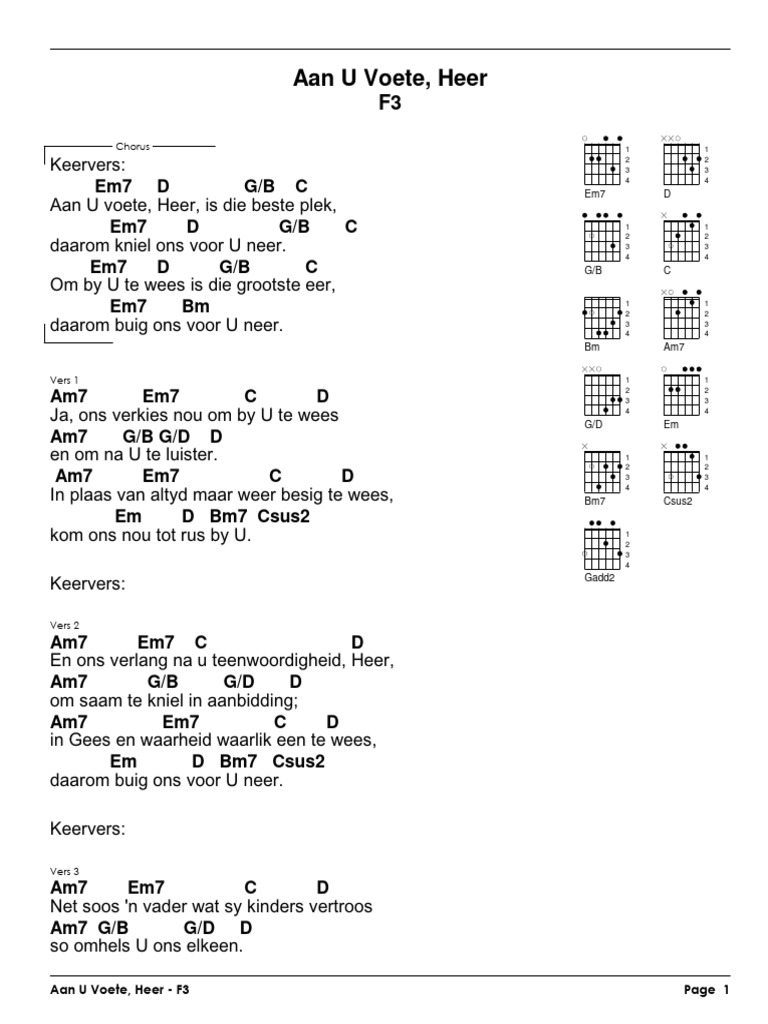 F3 Aan U Voete Heer Chord | PDF
