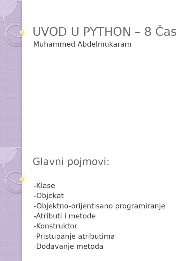 UVOD U PYTHON - 8 Čas | PDF