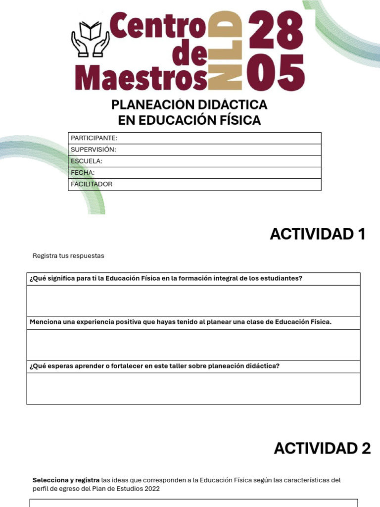 Planeación Didáctica en Educación Física | PDF | Plan de estudios ...