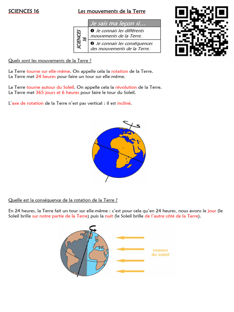 Mouvements de la Terre et leurs effets | PDF | Terre | Soleil