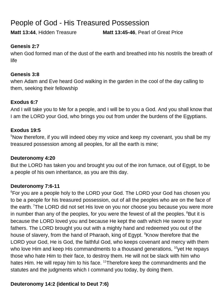 God's Treasured Possession Explained | PDF | Book Of Deuteronomy ...