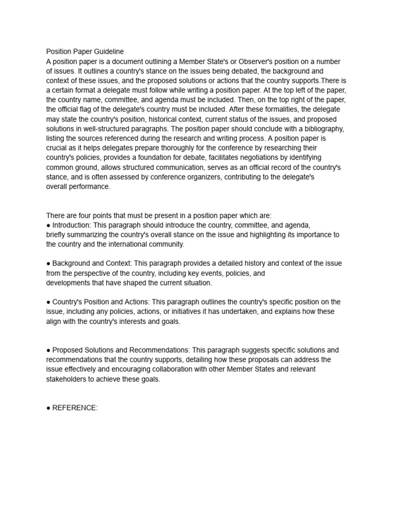 Position Paper Reference Requirements | PDF | Citation