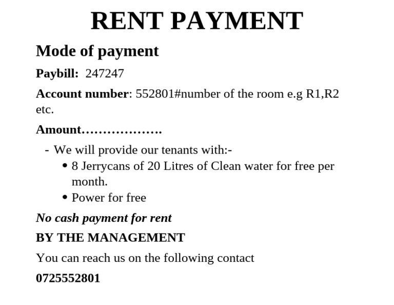 Rent Payment Instructions and Benefits | PDF