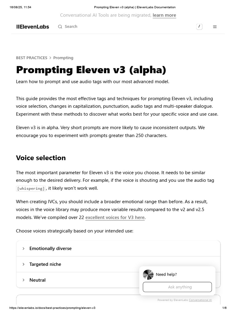ElevenLabs V3 Prompting Best Practices | PDF | Ellipsis