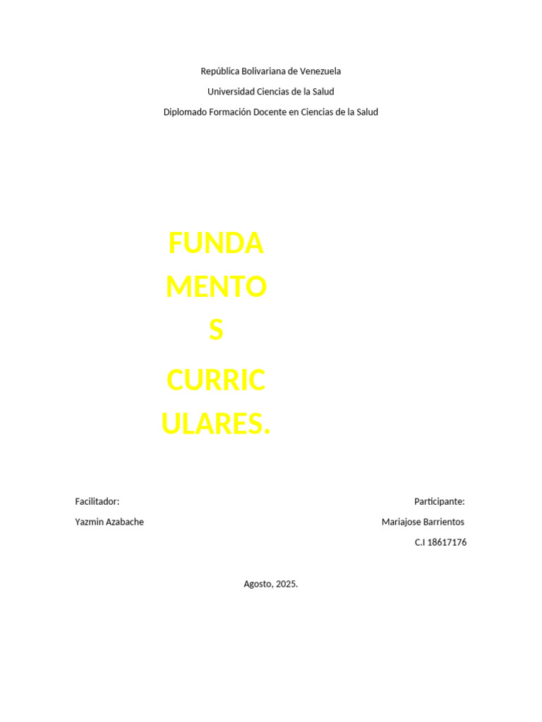 Fundamentos del Currículo Educativo | PDF | Plan de estudios | Aprendizaje