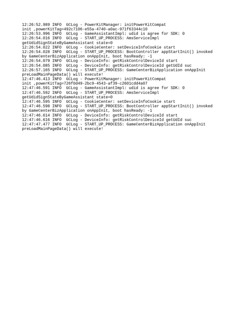 GameCenter Initialization Log Details | PDF