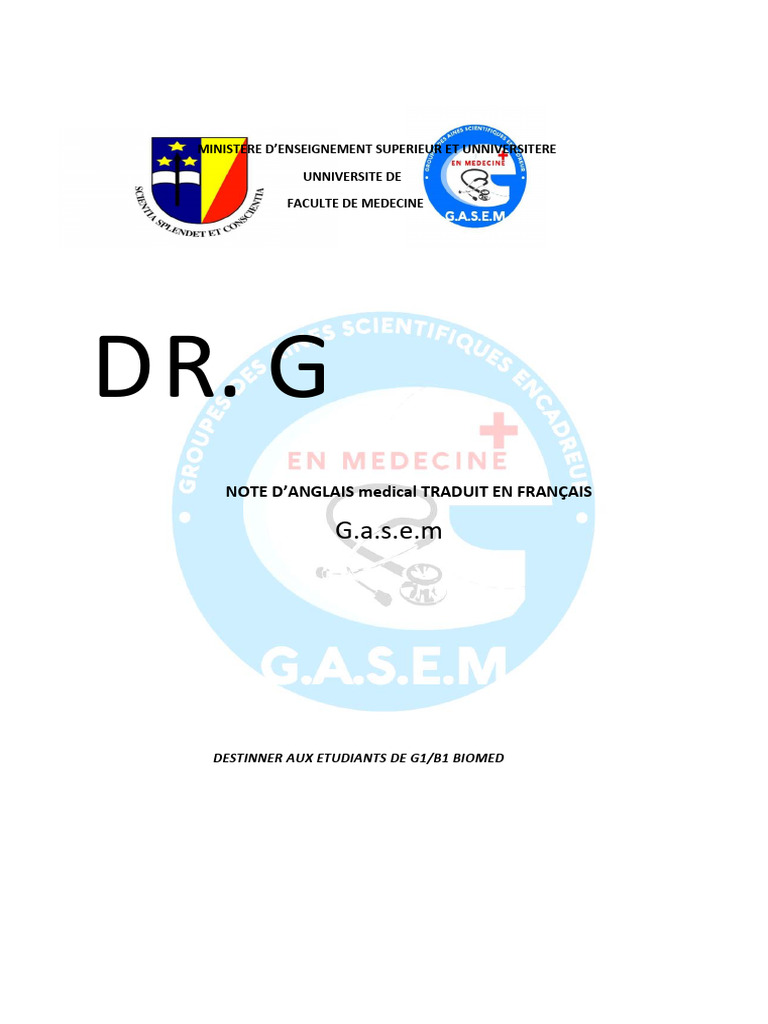 Note D' Angails Medical en Francais Gasem | PDF | Human Body ...