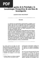 4 Algunos Aportes de La Psicologia A La Gerontologia