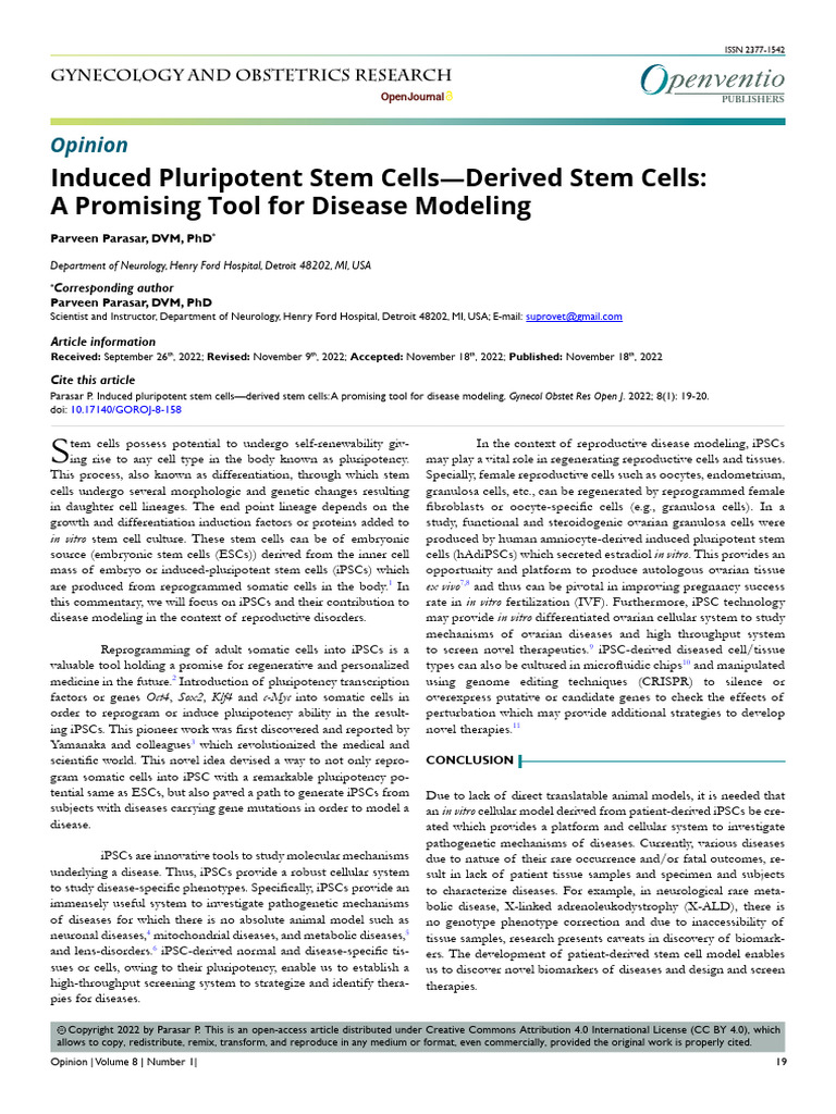 Induced Pluripotent Stem Cells Derived Stem Cells A Promising Tool For ...