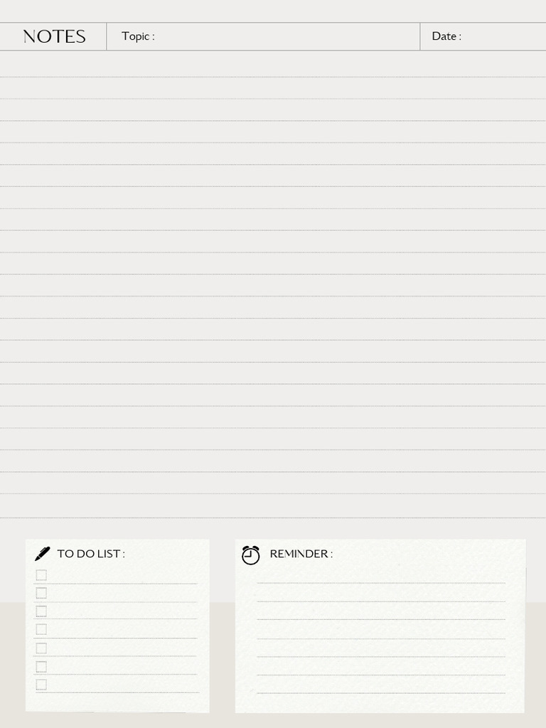Beige Clean and Minimalist Simple Lined Paper Notes Document A4 | PDF