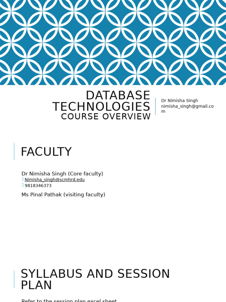 Database Technologies Course Overview | PDF
