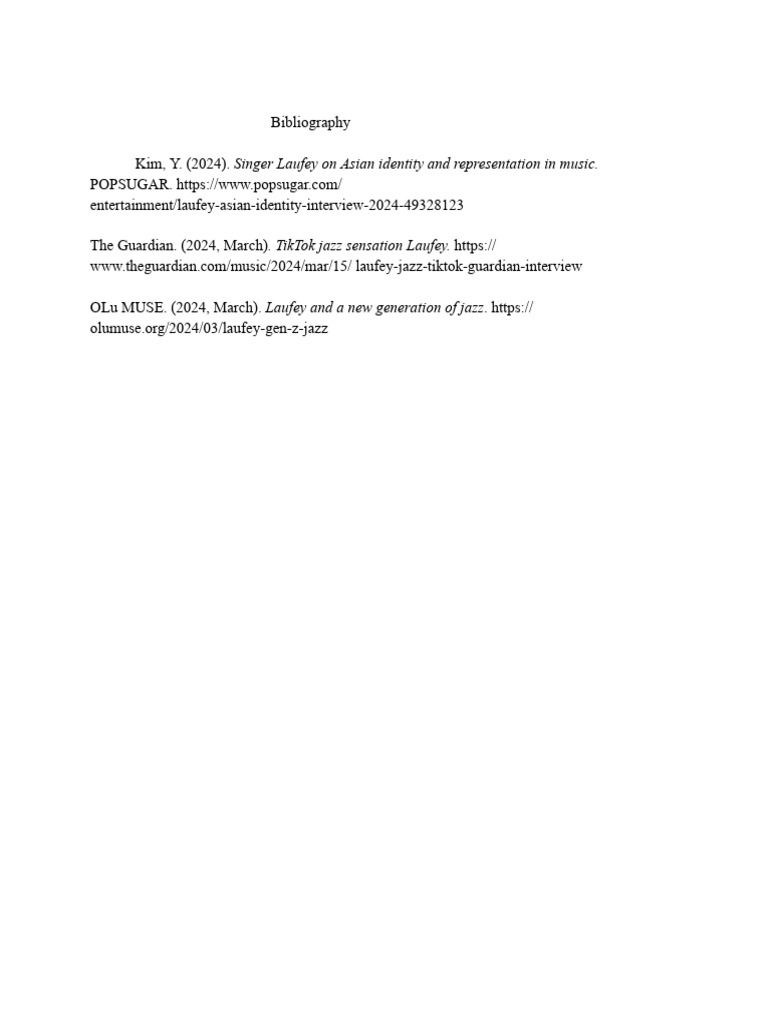 Works Cited, Bibliography | PDF