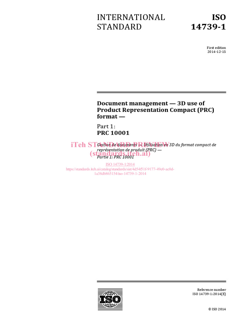 ISO 14739-1:2014 Document Management Standards | PDF | Data Type | 3 D ...