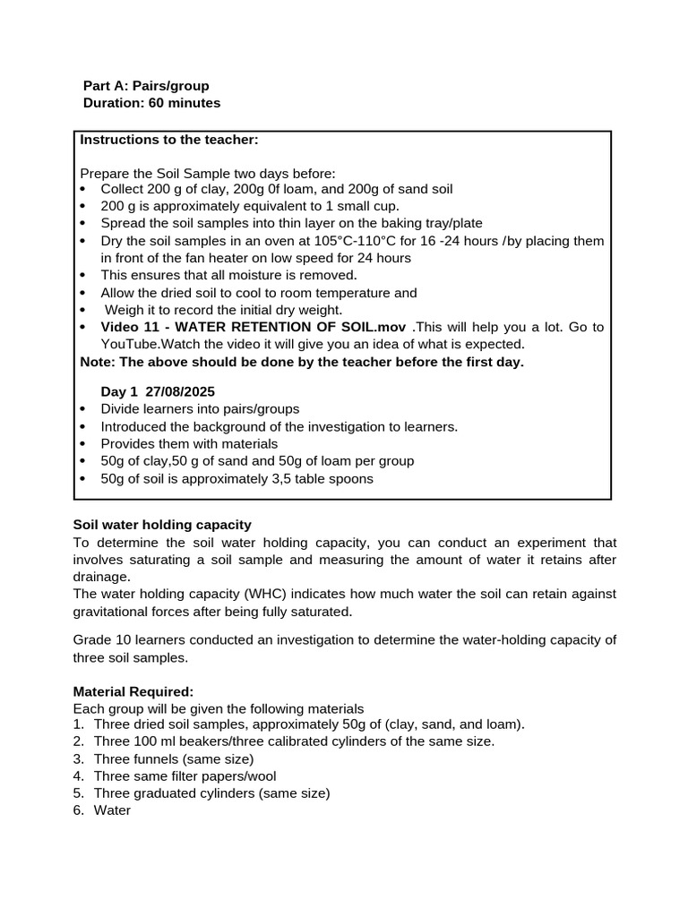 Grade 10 Term 3 Practical Task Instructions to the Subject Teacher-1 | PDF