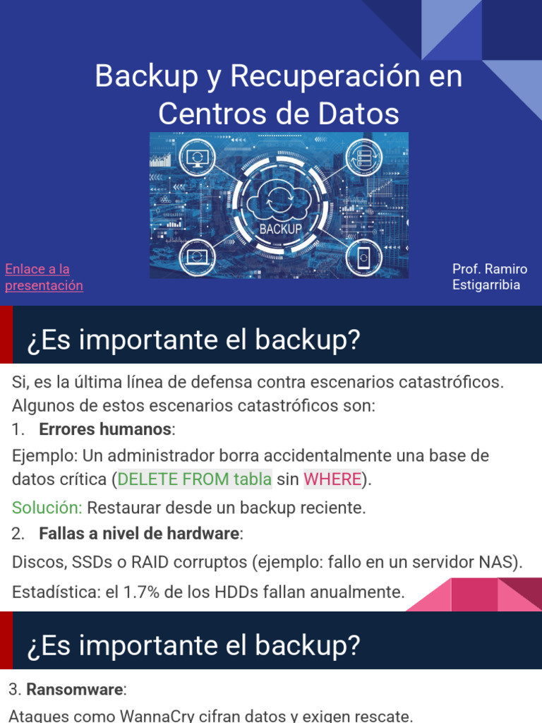 Backup y Recuperación en Centros de Datos | PDF | Apoyo | Ciencias de ...