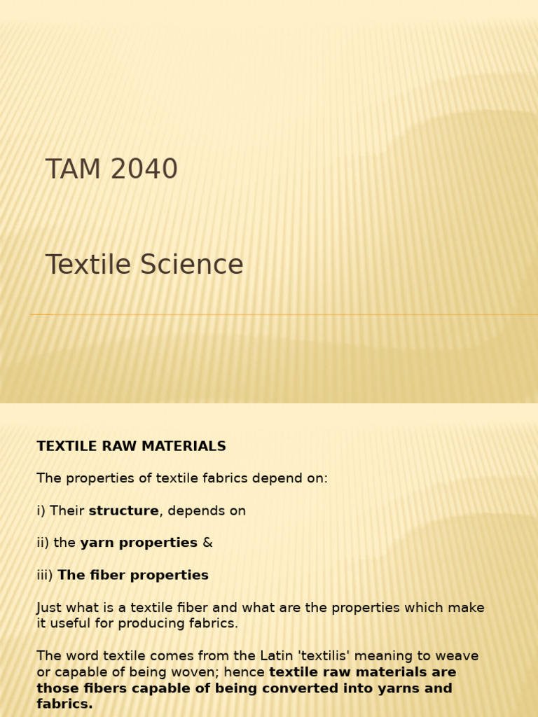 Essential Properties of Textile Fibers | PDF | Textiles | Polymers