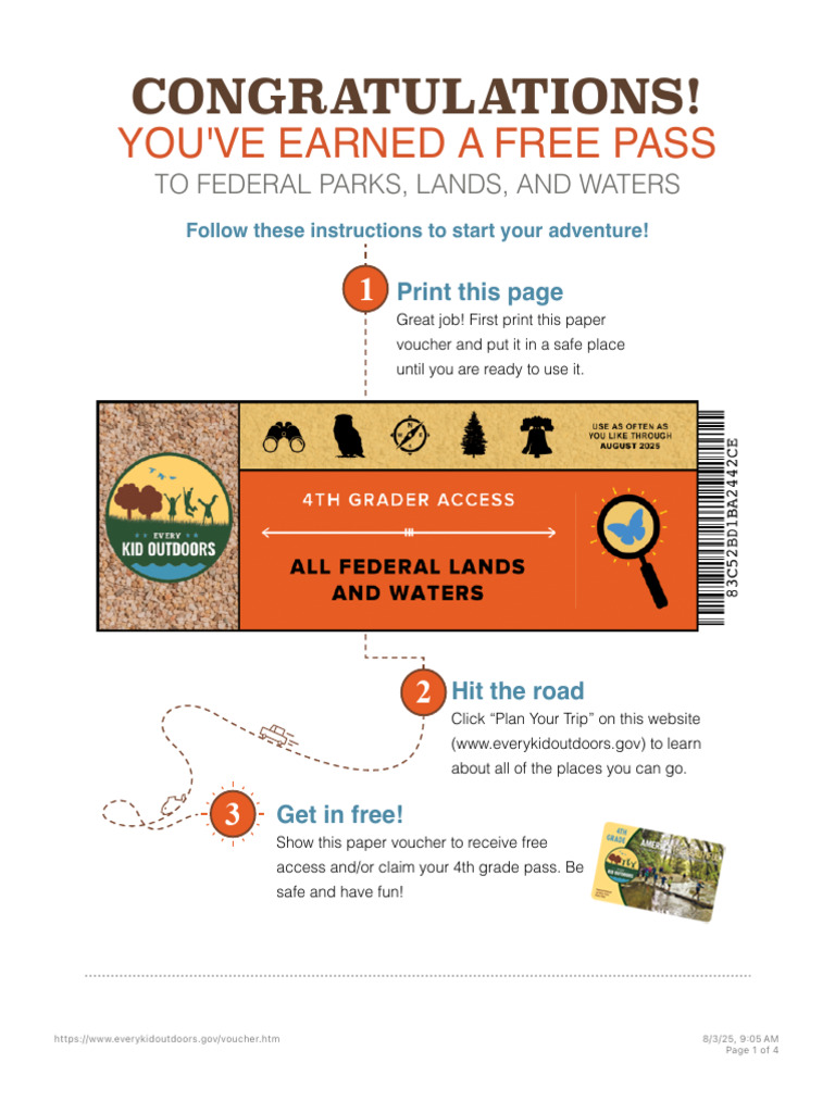 Free National Park Pass for 4th Graders | PDF | Transport