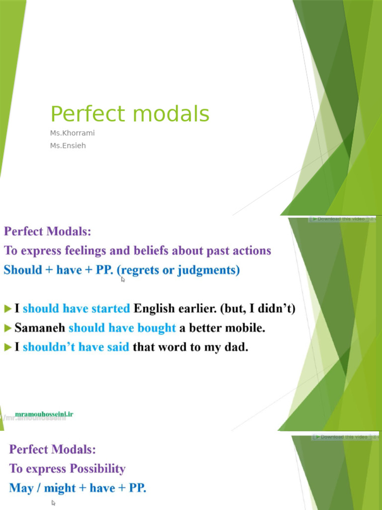 Perfect Modals Full Explanation by Professor | PDF