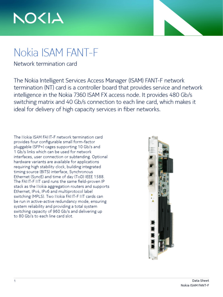 Nokia ISAM FANT-F Network Card Overview | PDF | File Transfer Protocol ...