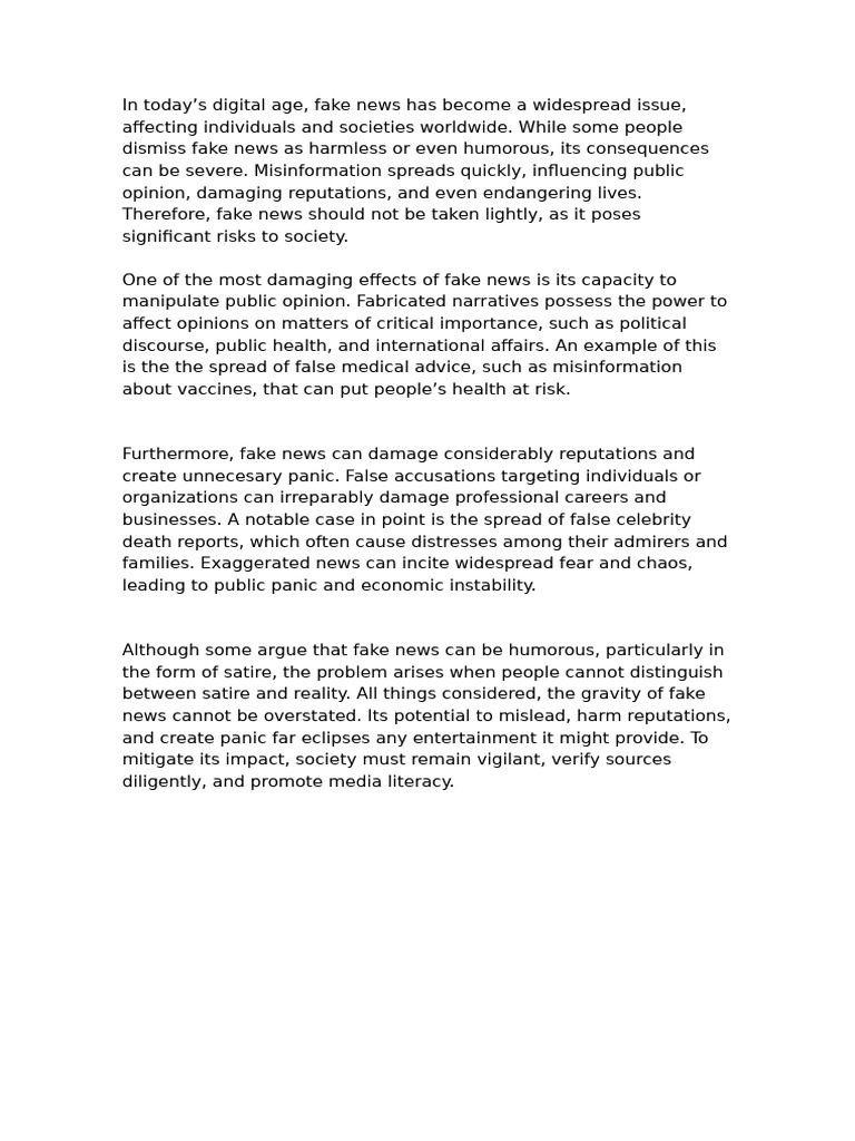 Impact of Fake News on Society | PDF