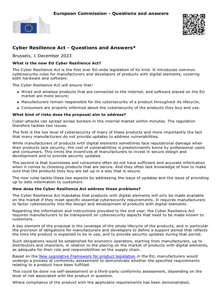 EU Cyber Resilience Act Overview | PDF | Computer Security | Security