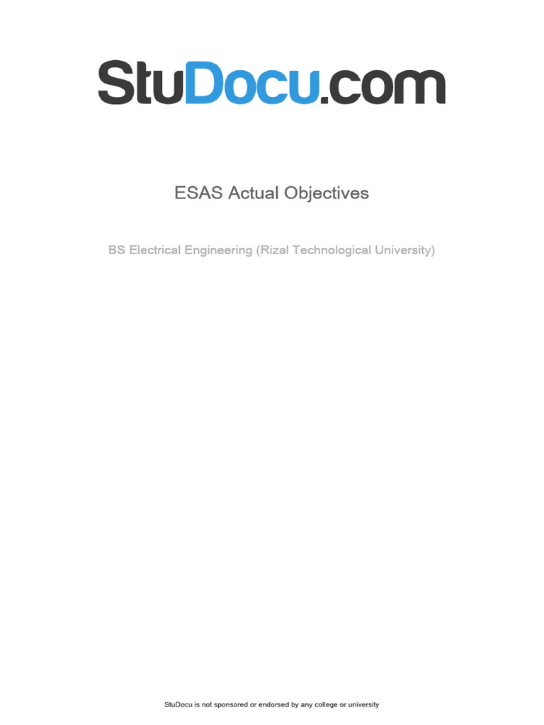2 DONE Esas Actual Objectives | PDF | Heat | Pressure Measurement