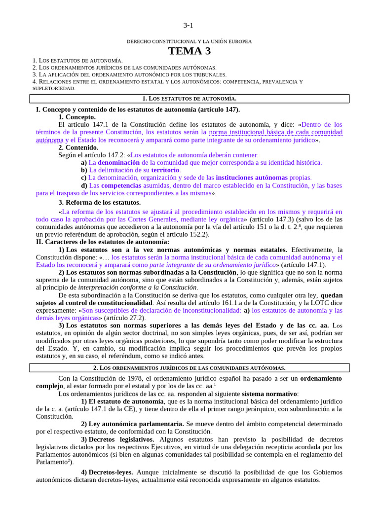 Estatutos de Autonomía y Derecho Autonómico | PDF | Justicia | Crimen y ...