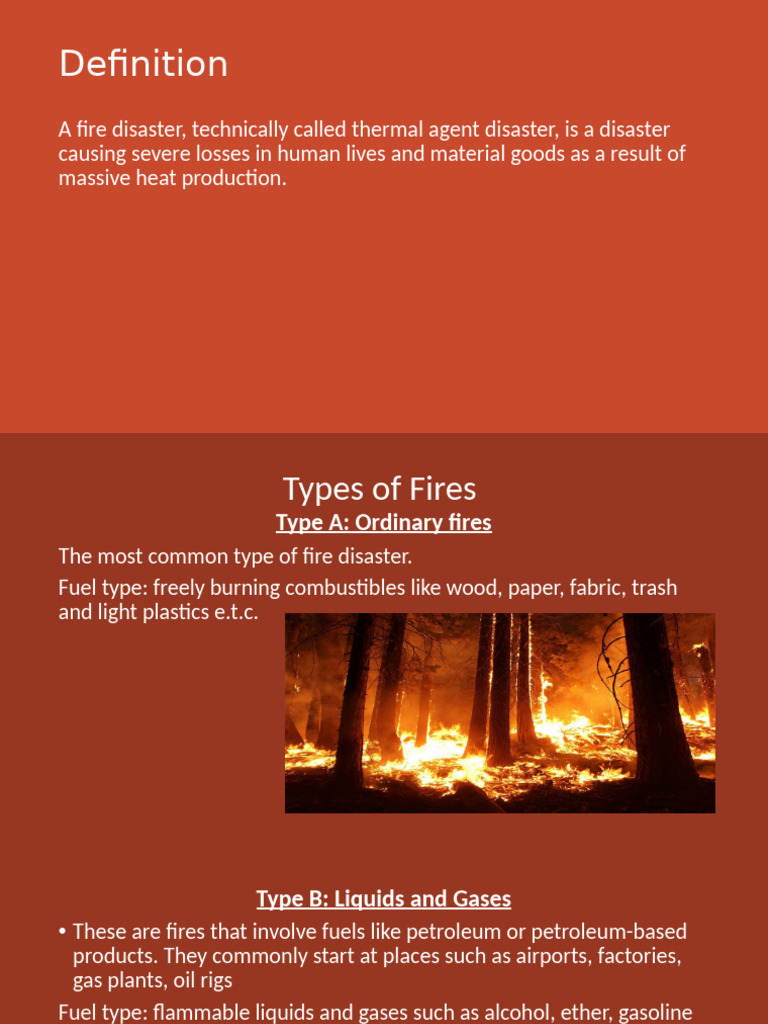 Understanding Fire Disasters: Types & Impact | PDF | Wildfire | Fires
