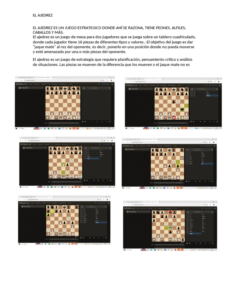 El Ajedrez Es Un Juego Estrategico Donde Ahí Se Razona | PDF