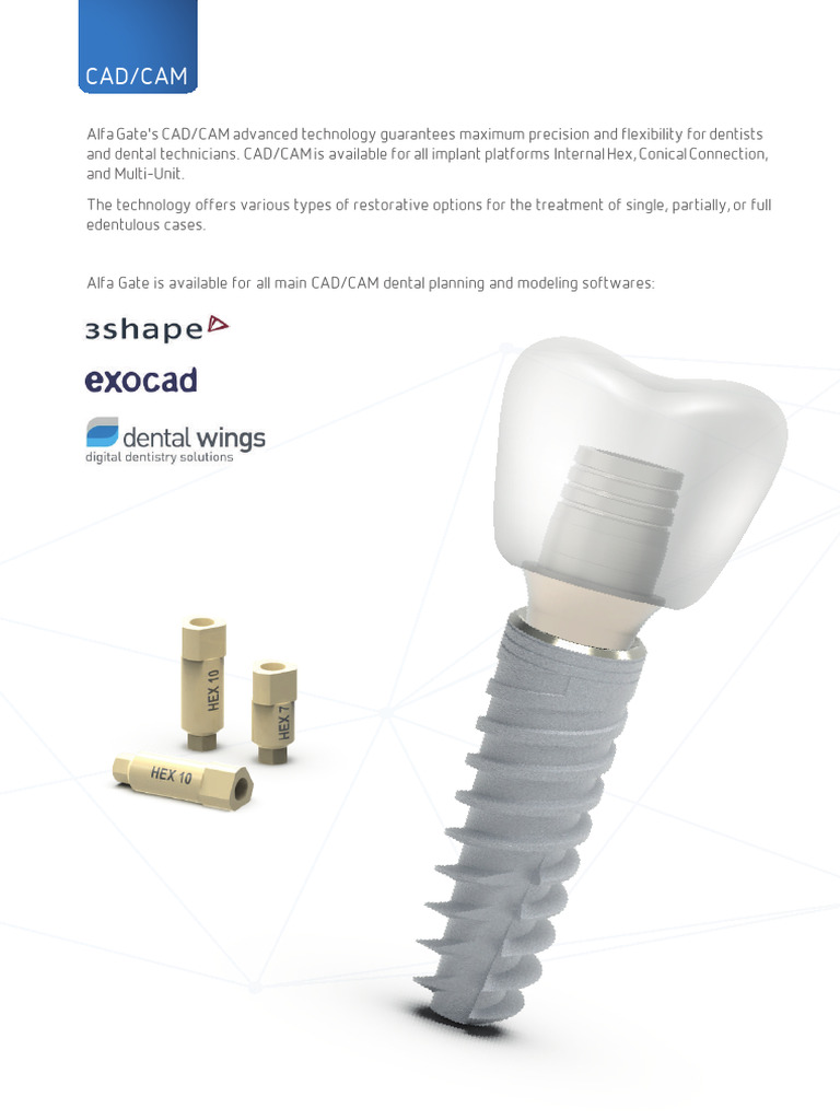 Alfa Gate CAD/CAM Dental Solutions | PDF | Dental Implant | Dentistry
