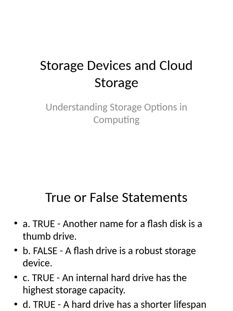 Storage Devices Presentation Pdf