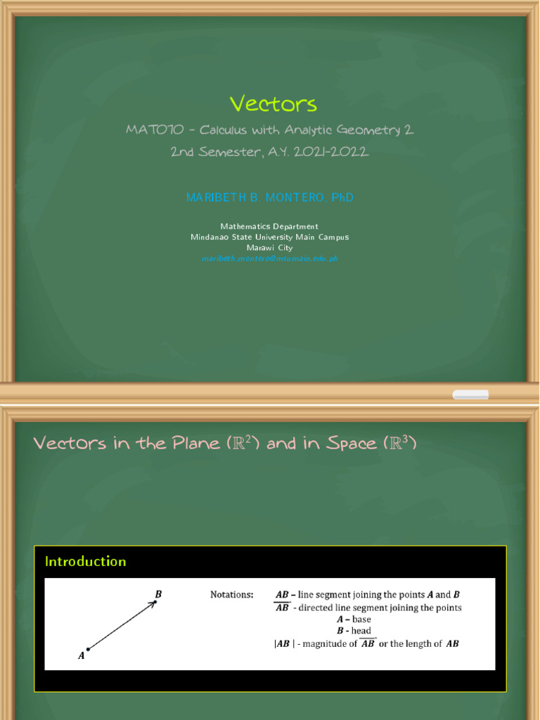 Vectors in Mathematics Overview | PDF