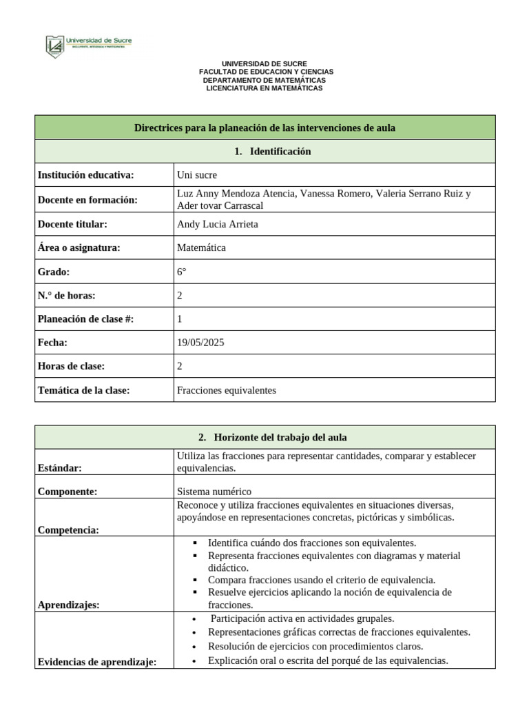 Formato Plan de Clase | PDF | Aprendizaje