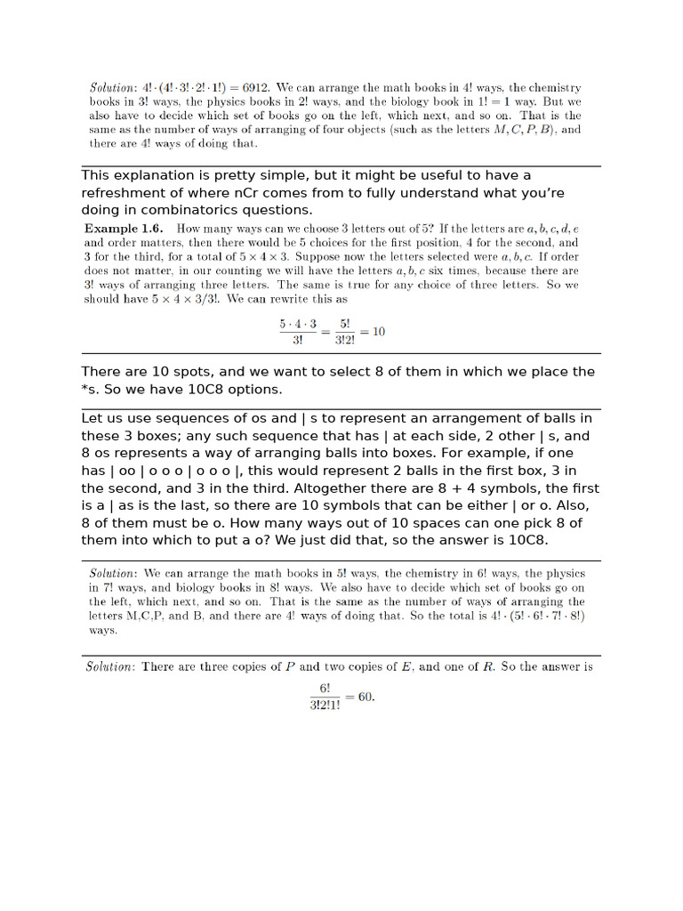 Understanding 10C8 Combinations | PDF