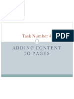 Task Number 4: Adding Content To Pages